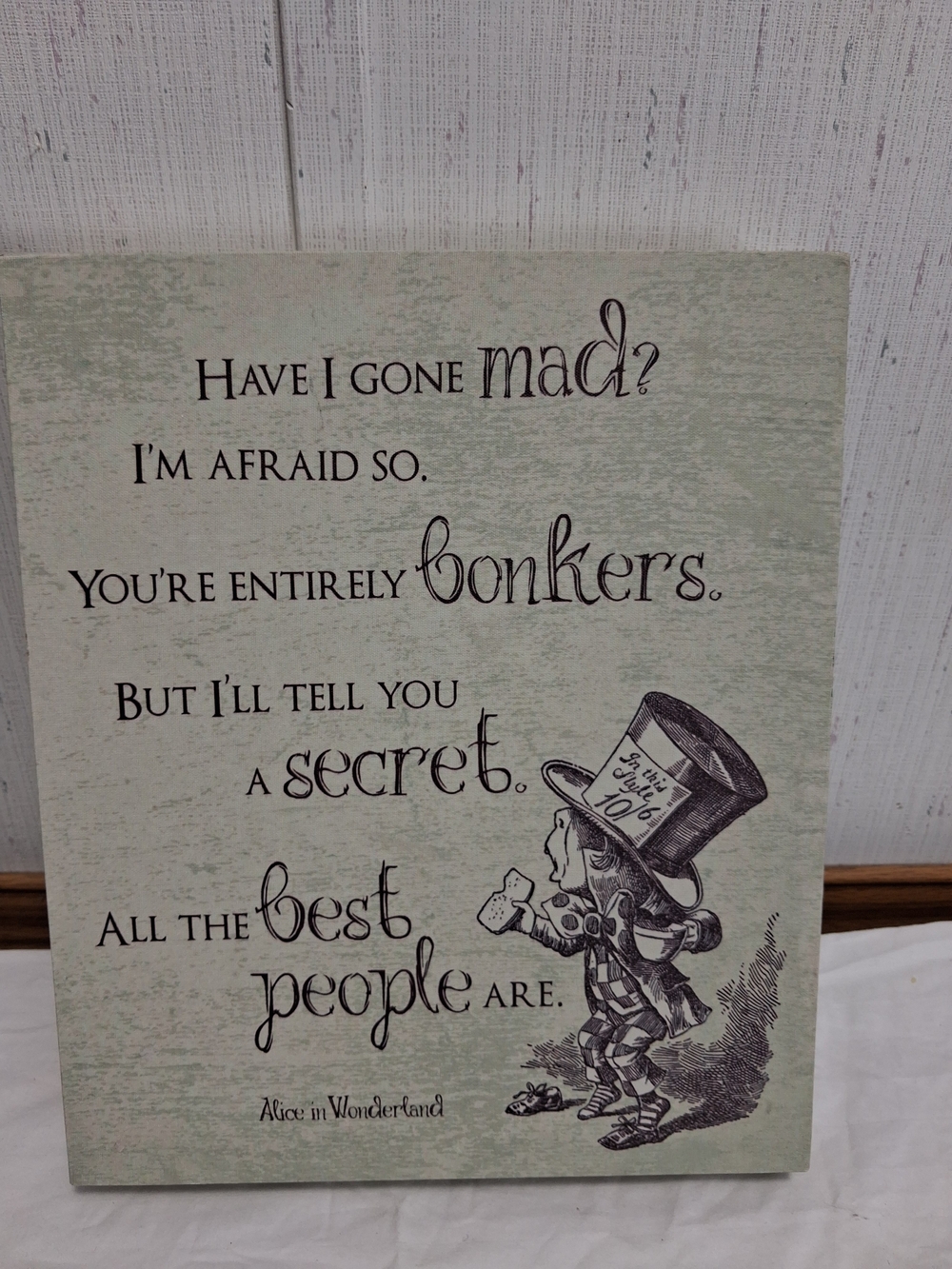 Alice in Wonderland Mad Hatter Tea Party Wall Art Print 12x10 Inches Exc Cond